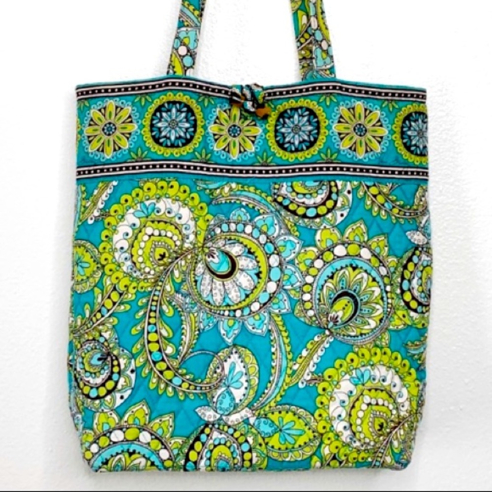 Retired Vera Bradley Rhythm and Blues Quilted Tote - Picture 3 of 5
